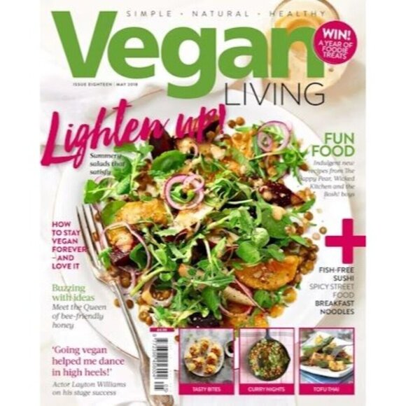 Vegan Living UK magazine Lifestyle Plantbased Retired Back Issue 18 May 2018 NEW - Picture 1 of 8